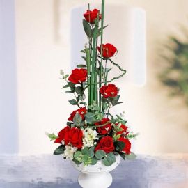 Artificial Red Roses Table Arrangement