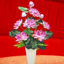 Artificial Lotus Flowers Table Arrangement 75cm Height