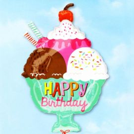 Add-On 18" Happy Birthday Ice Cream Floating Balloon