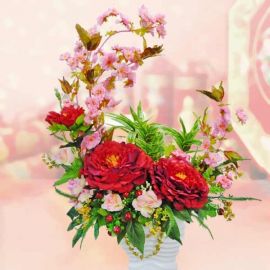Golden Fortune Artificial Chinese New Year Flowers Arrangement 