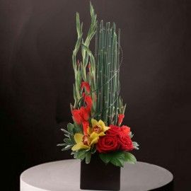 Gladiolus & Orchids Table Arrangement