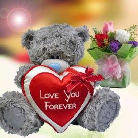 "Love You Forever" Bear & 3 Roses Bouquet 