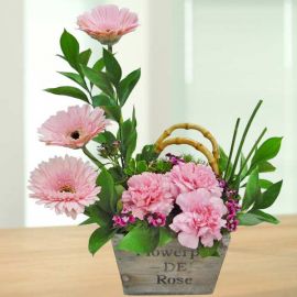 Pink Carnations & Gerbera Table Arrangement