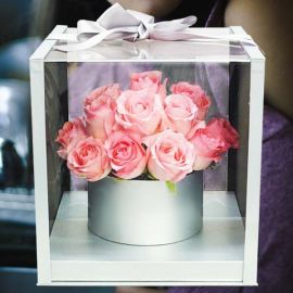 24 Peach Roses In A Nice Gift Box