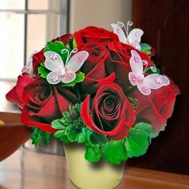15 Red Roses Table Arrangement Delivery