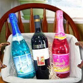 Australian red wine 750 ml with Pink and Blue Sparkling non-Alcoholic cocktail