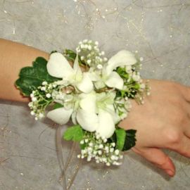 White Orchids Wedding Wristlets