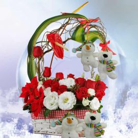 Merry Sentiments Christmas Flower Arrangement 